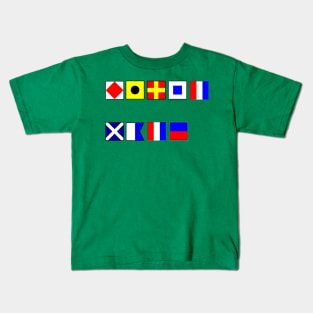 FIRST MATE SPELT OUT IN NAUTICAL FLAGS Kids T-Shirt